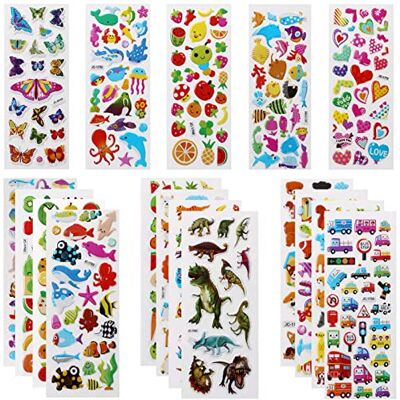 Vicloon Autocollants 3D, plus de 550 autocollants gonflants, 22 feuilles variées pour récompenser les cadeaux, le scrapbooking, y compris les animaux, les poissons, les dinosaures, les chiffres, les Vicloon Autocollants 3D, plus de 550 autocollants gonflants, 22 feuilles variées pour récompenser les cadeaux, le scrapbooking, y compris les animaux, les poissons, les dinosaures, les chiffres, les