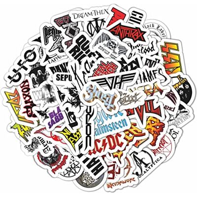 BulbaCraft Lot de 100 autocollants de groupe de métal lourd, autocollants en métal, cadeaux en métal lourd pour hommes et femmes, autocollants rock, autocollants imperméables, autocollants de guitare, BulbaCraft Lot de 100 autocollants de groupe de métal lourd, autocollants en métal, cadeaux en métal lourd pour hommes et femmes, autocollants rock, autocollants imperméables, autocollants de guitare,