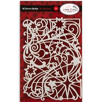 Dawn Bibby Creations Art nouveau Pochoir tourbillon étoile Dawn Bibby Creations Art nouveau Pochoir tourbillon étoile