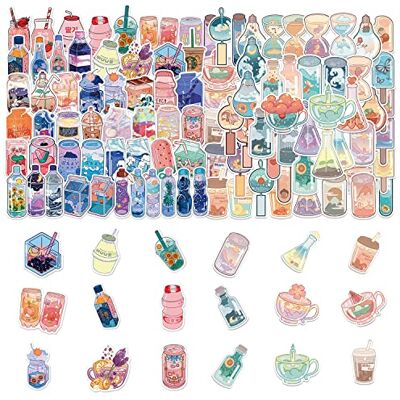 LSYYSL Lot de 100 feuilles d'autocollants pour bouteille de boisson en PVC imperméable pour scrapbooking LSYYSL Lot de 100 feuilles d'autocollants pour bouteille de boisson en PVC imperméable pour scrapbooking