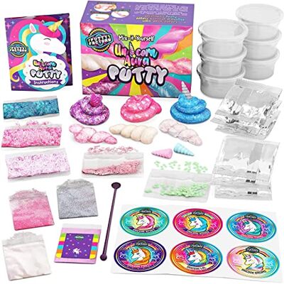 Original Stationery Mastic d'Aura de Licorne, Unicorn Aura Putty Kit Mystique Brillant dans Le Noir Anti-Stress pour Filles, Thérapeutique, Doux avec Paillettes, Coffret Cadeaux Enfants Original Stationery Mastic d'Aura de Licorne, Unicorn Aura Putty Kit Mystique Brillant dans Le Noir Anti-Stress pour Filles, Thérapeutique, Doux avec Paillettes, Coffret Cadeaux Enfants