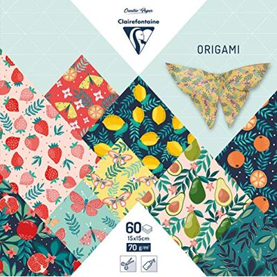 Clairefontaine ORIGAMI, Pochette de 60 Feuilles, 15x15cm, Multicolore - Art du Papier Clairefontaine ORIGAMI, Pochette de 60 Feuilles, 15x15cm, Multicolore - Art du Papier