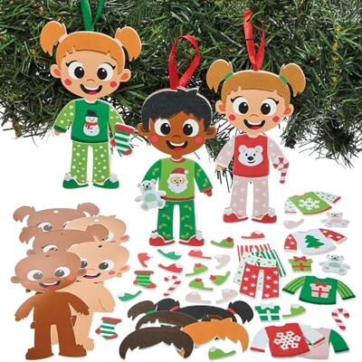 Baker Ross FN630 Kits de décoration Mix & Match Pyjamas de Noël – Lot de 8, kits de bricolage de Noël pour que les enfants créent des décorations amusantes sur le thème des pyjamas de Noël Baker Ross FN630 Kits de décoration Mix & Match Pyjamas de Noël – Lot de 8, kits de bricolage de Noël pour que les enfants créent des décorations amusantes sur le thème des pyjamas de Noël