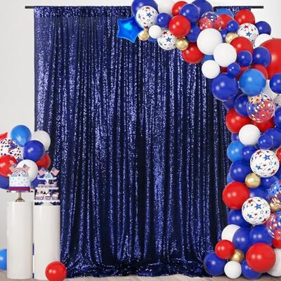 SquarePie Toile de fond à paillettes 2,4 x 2,4 m Bleu marine Décoration de fête de mariage SquarePie Toile de fond à paillettes 2,4 x 2,4 m Bleu marine Décoration de fête de mariage