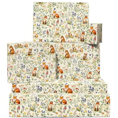 Central 23 Papier cadeau floral – Fleurs sauvages et animaux de la forêt – 6 feuilles de papier cadeau d'anniversaire pour garçon et fille – Papier cadeau forêt – Automne – Recyclable – par Central 23 Papier cadeau floral – Fleurs sauvages et animaux de la forêt – 6 feuilles de papier cadeau d'anniversaire pour garçon et fille – Papier cadeau forêt – Automne – Recyclable – par