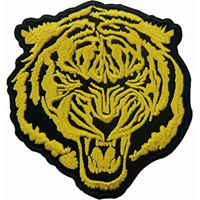 ZEGIN Patch brodé en forme de Tigre d'or, à coudre ou à coller avec fer à repasser ZEGIN Patch brodé en forme de Tigre d'or, à coudre ou à coller avec fer à repasser
