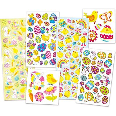 Baker Ross Lot de 240 feuilles d'autocollants de Pâques parfaits pour décorer des cartes, albums, collages et autres travaux manuels d'enfants Baker Ross Lot de 240 feuilles d'autocollants de Pâques parfaits pour décorer des cartes, albums, collages et autres travaux manuels d'enfants