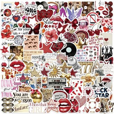 AOMZKOL Lot de 100 autocollants Y2K En vinyle esthétique Pour ordinateur portable et gourde Pour scrapbooking, téléphone portable, valise AOMZKOL Lot de 100 autocollants Y2K En vinyle esthétique Pour ordinateur portable et gourde Pour scrapbooking, téléphone portable, valise