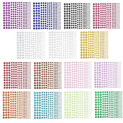 Copiel Lot de 3375 autocollants en strass cristal pour enfants, cartes de bricolage, décorations de mariage, corps, ongles, scrapbooking, embellissement 15 couleurs 5 tailles Copiel Lot de 3375 autocollants en strass cristal pour enfants, cartes de bricolage, décorations de mariage, corps, ongles, scrapbooking, embellissement 15 couleurs 5 tailles