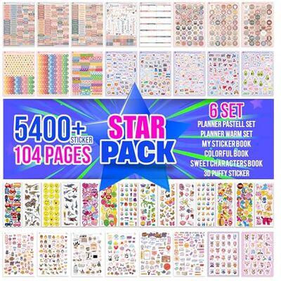 colortouch Lot de 5 400 autocollants 3D pour planificateur, 104 feuilles différentes d'autocollants gonflés 3D pour enfants, bullet journal, scrapbooking – adultes, jeunes, filles, dinosaures, garçons colortouch Lot de 5 400 autocollants 3D pour planificateur, 104 feuilles différentes d'autocollants gonflés 3D pour enfants, bullet journal, scrapbooking – adultes, jeunes, filles, dinosaures, garçons
