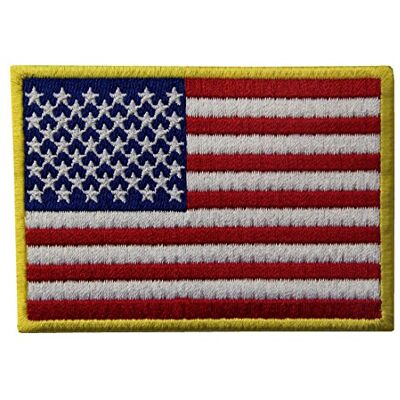 ZEGIN Écusson brodé à coudre ou à repasser Motif drapeau américain ZEGIN Écusson brodé à coudre ou à repasser Motif drapeau américain
