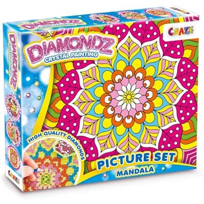 DIAMONDZ CRYSTAL PAINTING CRAZE DIAMONDZ Mandala Kit de peinture diamant pour enfants, motif mandala, kit de bricolage, mosaïque pour enfants, avec accessoires, 25 x 35 cm DIAMONDZ CRYSTAL PAINTING CRAZE DIAMONDZ Mandala Kit de peinture diamant pour enfants, motif mandala, kit de bricolage, mosaïque pour enfants, avec accessoires, 25 x 35 cm