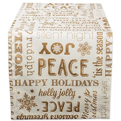 DII Tissu Métallique pour Chemin de Table de Noël - Décor de Fête DII Tissu Métallique pour Chemin de Table de Noël - Décor de Fête
