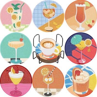 Zyluniy 8 Pièces Diamond Painting Dessous de Verre avec Support, Diamond Coaster, Peinture Diamant Dessous de Verre à Cocktail pour Loisirs Créatifs Adultes Débutants Fournitures D'artisanat Zyluniy 8 Pièces Diamond Painting Dessous de Verre avec Support, Diamond Coaster, Peinture Diamant Dessous de Verre à Cocktail pour Loisirs Créatifs Adultes Débutants Fournitures D'artisanat