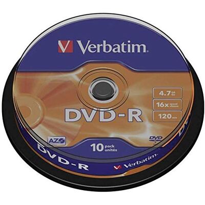 Verbatim Cloche de 10 dvd-r 4,7gb 16x Verbatim Cloche de 10 dvd-r 4,7gb 16x