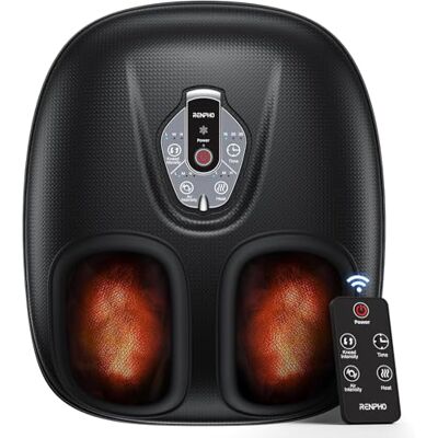 RENPHO Portable Masseur de pieds avec chaleur pour fasciite lantaire, Pétrissage Shiatsu, Compression, Masseur de pieds électrique à 3 intensités, Cadeaux pour hommes femmes RENPHO Portable Masseur de pieds avec chaleur pour fasciite lantaire, Pétrissage Shiatsu, Compression, Masseur de pieds électrique à 3 intensités, Cadeaux pour hommes femmes