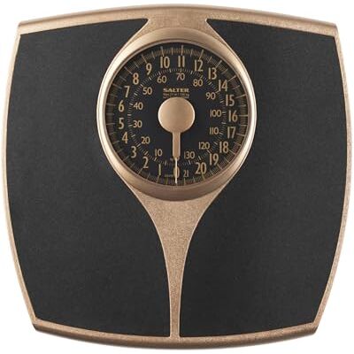 Salter 148 GFEU16 Speedo Dial Mechanical Bathroom Scale – Body Weight Scale with Oversized Dial, Fitness Scale with 136KG Capacity, No Batteries Required, Large Platform, Measures in KG/ST/LBS, Gold Salter 148 GFEU16 Speedo Dial Mechanical Bathroom Scale – Body Weight Scale with Oversized Dial, Fitness Scale with 136KG Capacity, No Batteries Required, Large Platform, Measures in KG/ST/LBS, Gold