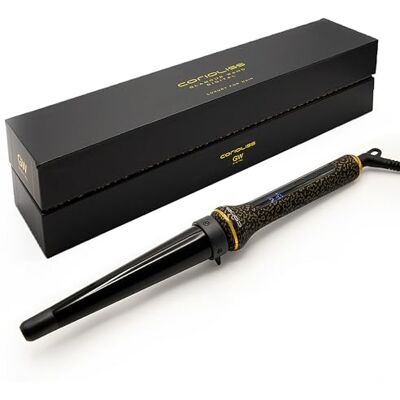 Corioliss Glamour Wand Digital Fer à friser pour femmes Curling pour cheveux longs et courts Bâton conique professionnel en céramique avec contrôle de la température (Gold leopard) Corioliss Glamour Wand Digital Fer à friser pour femmes Curling pour cheveux longs et courts Bâton conique professionnel en céramique avec contrôle de la température (Gold leopard)
