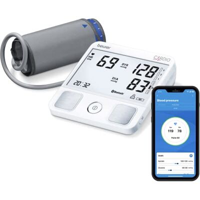 Beurer BM 93 CARDIO Tensiomètre au bras, appareil ECG à 1 canal pour l’enregistrement du rythme cardiaque, détection avancée de l’arythmie, avec application, validé cliniquement Beurer BM 93 CARDIO Tensiomètre au bras, appareil ECG à 1 canal pour l’enregistrement du rythme cardiaque, détection avancée de l’arythmie, avec application, validé cliniquement