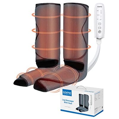 RENPHO Électrique Compression D'air Jambe Masseur avec 2 Niveaux de Chaleur, 3 Modes et 3 Intensités RENPHO Électrique Compression D'air Jambe Masseur avec 2 Niveaux de Chaleur, 3 Modes et 3 Intensités