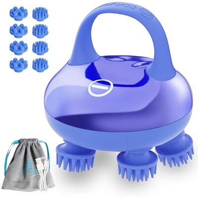 COMFIER Masseur de cuir chevelu sans fil avec 3 modes de pétrissage, massage de la tête étanche avec 8 griffes pour un nettoyage en profondeur, grattoir pour le corps, cadeau pour femme COMFIER Masseur de cuir chevelu sans fil avec 3 modes de pétrissage, massage de la tête étanche avec 8 griffes pour un nettoyage en profondeur, grattoir pour le corps, cadeau pour femme