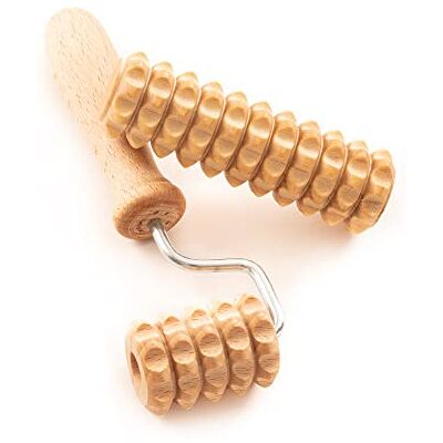 tuuli Lot de 2 rouleaux de massage pour le visage, le cou, les épaules, le visage, la tête, le visage, le cou, les épaules, avec poignée, kit de dermaroller en bois tuuli Lot de 2 rouleaux de massage pour le visage, le cou, les épaules, le visage, la tête, le visage, le cou, les épaules, avec poignée, kit de dermaroller en bois