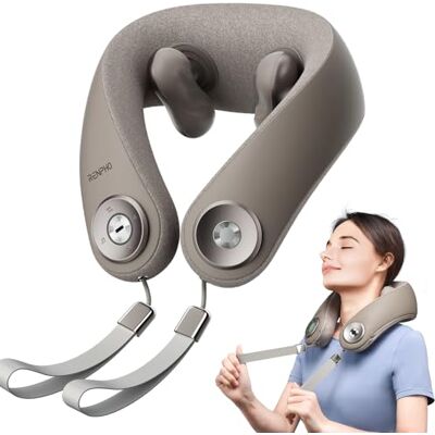 RENPHO Masseur de Cou avec Chaleur, Masseur de Cou Sans fil, Appareil de Massage Shiatsu par Pétrissage 6D, Massage Électrique Portable pour Les Voyages RENPHO Masseur de Cou avec Chaleur, Masseur de Cou Sans fil, Appareil de Massage Shiatsu par Pétrissage 6D, Massage Électrique Portable pour Les Voyages