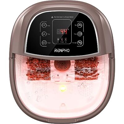 RENPHO Bain de Pieds Hydromasseur avec Chauffage Rapide, Massage Automatique et Jets de Bulles Puissants, Rouleaux de Massage Shiatsu, Pédicure pour les Pieds Fatigués,Température Réglables RENPHO Bain de Pieds Hydromasseur avec Chauffage Rapide, Massage Automatique et Jets de Bulles Puissants, Rouleaux de Massage Shiatsu, Pédicure pour les Pieds Fatigués,Température Réglables