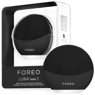 FOREO LUNA Mini 3 Brosse nettoyante pour le visage, accessoire de voyage, masseur facial électrique en silicone, nettoyage facial, nettoyant facial électrique, connexion application, minuit FOREO LUNA Mini 3 Brosse nettoyante pour le visage, accessoire de voyage, masseur facial électrique en silicone, nettoyage facial, nettoyant facial électrique, connexion application, minuit