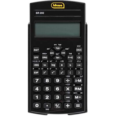 Idena 20137 Calculatrice scolaire SR 200, écran 10 chiffres, fonctionne sur piles, calculatrice scientifique de poche Idena 20137 Calculatrice scolaire SR 200, écran 10 chiffres, fonctionne sur piles, calculatrice scientifique de poche