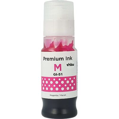 vhbw Recharge d'encre de rechange pour imprimante Canon GI-91, GI-71, GI-81 Encre Dye Magenta 70 ml vhbw Recharge d'encre de rechange pour imprimante Canon GI-91, GI-71, GI-81 Encre Dye Magenta 70 ml