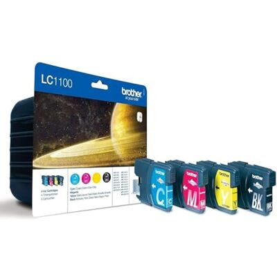 Brother LC1100 Lot de 4 cartouches d'encre d'origine 4 couleurs Brother LC1100 Lot de 4 cartouches d'encre d'origine 4 couleurs