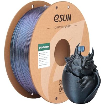 eSUN Chaméléon PLA Filament 1.75mm, Filament PLA Pailleté, Changement de Couleur Graduel Précision Dimensionnelle +/- 0.05mm, Bobine de 1KG (2.2 LBS) pour Imprimantes 3D,Tech Noir eSUN Chaméléon PLA Filament 1.75mm, Filament PLA Pailleté, Changement de Couleur Graduel Précision Dimensionnelle +/- 0.05mm, Bobine de 1KG (2.2 LBS) pour Imprimantes 3D,Tech Noir