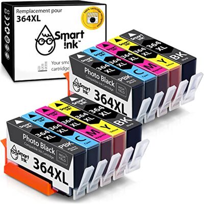 Smart Ink Cartouche d’Encre Compatible pour HP 364 XL 364XL High Yield 10 Pack (2 Noir & 2PBK Cyan Magenta Jaune) pour HP Photosmart 5510 5520 6510 6525 B210a C5380 Deskjet 3070A 3520 Officejet 4620 Smart Ink Cartouche d’Encre Compatible pour HP 364 XL 364XL High Yield 10 Pack (2 Noir & 2PBK Cyan Magenta Jaune) pour HP Photosmart 5510 5520 6510 6525 B210a C5380 Deskjet 3070A 3520 Officejet 4620