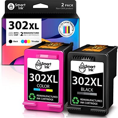 Smart Ink Compatible Remplacement des Cartouches d'encre pour HP 302XL 302 XL High Yield 2 Pack (Noir & Couleur) pour Deskjet 1110 1112 3630 3632 Envy 4510 4516 4520 4522 4525 Officejet 3830 4650 Smart Ink Compatible Remplacement des Cartouches d'encre pour HP 302XL 302 XL High Yield 2 Pack (Noir & Couleur) pour Deskjet 1110 1112 3630 3632 Envy 4510 4516 4520 4522 4525 Officejet 3830 4650