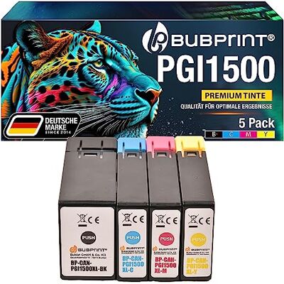 Bubprint Lot de 4 cartouches d'encre de rechange compatibles Canon PGI-1500XL pour Maxify MB2000 MB2050 MB2100 MB2150 MB2155 MB2300 MB2350 MB2700 MB2750 MB2755 Bubprint Lot de 4 cartouches d'encre de rechange compatibles Canon PGI-1500XL pour Maxify MB2000 MB2050 MB2100 MB2150 MB2155 MB2300 MB2350 MB2700 MB2750 MB2755