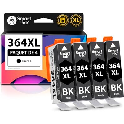 Smart Ink Lot de 4 cartouches d'encre de rechange haute capacité pour HP Photosmart 5520 5510 5524 6520 5515 OfficeJet 4620 4622 DeskJet 3520 Smart Ink Lot de 4 cartouches d'encre de rechange haute capacité pour HP Photosmart 5520 5510 5524 6520 5515 OfficeJet 4620 4622 DeskJet 3520