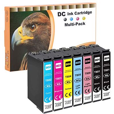 D&C Lot de 7 cartouches d'encre compatibles avec Epson 80XL T-801 T-802 T-803 T-804 T-805 T-806 Stylus Photo P-50 PX-650 PX-700 PX-710 PX-720 PX-800 PX-810 PX-820 PX-830 R-265. R-285 R-360 RX-560 D&C Lot de 7 cartouches d'encre compatibles avec Epson 80XL T-801 T-802 T-803 T-804 T-805 T-806 Stylus Photo P-50 PX-650 PX-700 PX-710 PX-720 PX-800 PX-810 PX-820 PX-830 R-265. R-285 R-360 RX-560