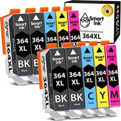 Smart Ink Cartouche d’encre compatible pour HP 364 XL 364XL High Yield 10 Pack (4 Noir & Cyan Magenta Jaune) pour HP Photosmart 5510 5520 6510 6525 B210a C5380 Deskjet 3070A 3520 Officejet 4620 4622 Smart Ink Cartouche d’encre compatible pour HP 364 XL 364XL High Yield 10 Pack (4 Noir & Cyan Magenta Jaune) pour HP Photosmart 5510 5520 6510 6525 B210a C5380 Deskjet 3070A 3520 Officejet 4620 4622