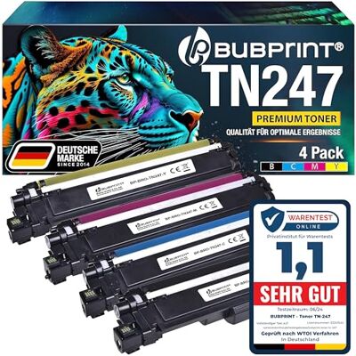 Bubprint TN-247 compatible pour toner Brother TN-243CMYK TN247 pour Brother MFC-L3750CDW DCP-L3550CDW MFC-L3770CDW HL-L3210CW HL-L3230CDW DCP-L3510CDW HL-L3270CDW MFC-L3710CW L37710CW L377 Lot de 4 Bubprint TN-247 compatible pour toner Brother TN-243CMYK TN247 pour Brother MFC-L3750CDW DCP-L3550CDW MFC-L3770CDW HL-L3210CW HL-L3230CDW DCP-L3510CDW HL-L3270CDW MFC-L3710CW L37710CW L377 Lot de 4