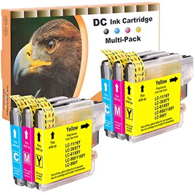 D&C Lot de 6 cartouches d'encre compatibles avec Brother LC-980/1100 pour Brother MFC-6890CDW MFC-790CW MFC-795CW MFC-990CW MFC-J615W DCP-185C DCP-383C DCP-385C DCP-387C DCP-395CN DCP-585CW DCP-6690CW D&C Lot de 6 cartouches d'encre compatibles avec Brother LC-980/1100 pour Brother MFC-6890CDW MFC-790CW MFC-795CW MFC-990CW MFC-J615W DCP-185C DCP-383C DCP-385C DCP-387C DCP-395CN DCP-585CW DCP-6690CW