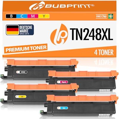 Bubprint Lot de 4 cartouches compatibles avec Brother TN-248XL TN248 Compatible avec MFC-L3760CDW MFC-L3740CDW DCP-L3560CDW HL-L3220CWE Bubprint Lot de 4 cartouches compatibles avec Brother TN-248XL TN248 Compatible avec MFC-L3760CDW MFC-L3740CDW DCP-L3560CDW HL-L3220CWE