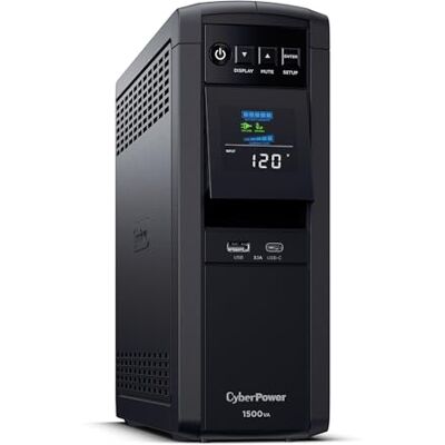 CyberPower CP1500PFCLCDTAA Alimentation d'énergie Non interruptible 1500 VA 10 Sortie(s) CA Alimentations d'énergie Non interruptibles (1500 VA, 900 W, 90 V, 139 V, 120 V, 120 V) CyberPower CP1500PFCLCDTAA Alimentation d'énergie Non interruptible 1500 VA 10 Sortie(s) CA Alimentations d'énergie Non interruptibles (1500 VA, 900 W, 90 V, 139 V, 120 V, 120 V)