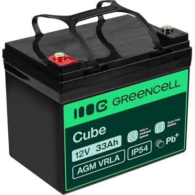Green Cell Rechargeable Batterie AGM 12V 33Ah accumulateur au Gel Plomb Cycles sans Entretien VRLA Battery étanche Résistantes, Jouets, Installations d'alarme, Véhicules pour Enfants Green Cell Rechargeable Batterie AGM 12V 33Ah accumulateur au Gel Plomb Cycles sans Entretien VRLA Battery étanche Résistantes, Jouets, Installations d'alarme, Véhicules pour Enfants