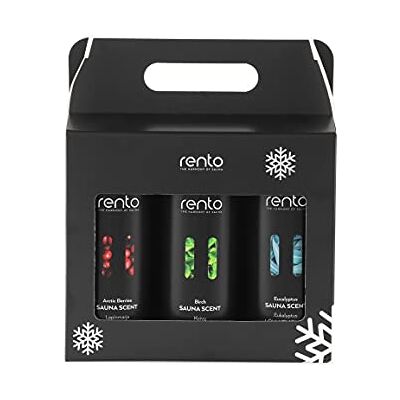 Rento Lot de 3 boîtes cadeau parfumées pour sauna 400 ml Rento Lot de 3 boîtes cadeau parfumées pour sauna 400 ml