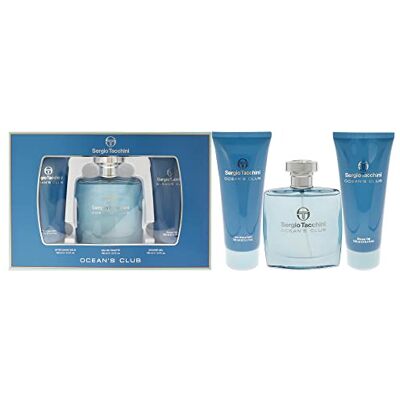Sergio Tacchini Ocean Club Piece Gift Set : Eau de toilette 100 ml Douche Gel 100 ml Aftershave Balm 100 ml Sergio Tacchini Ocean Club Piece Gift Set : Eau de toilette 100 ml Douche Gel 100 ml Aftershave Balm 100 ml