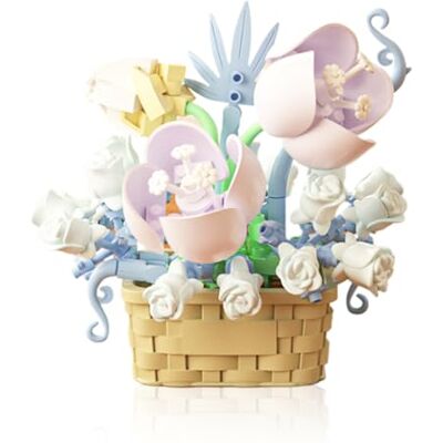 Vilbocr Lot de mini blocs de construction en forme de fleurs, jouets pour plantes et plantes succulentes, bloc de construction, pot de fleurs, collection botanique, cadeau d'anniversaire (Narcisse 166 Vilbocr Lot de mini blocs de construction en forme de fleurs, jouets pour plantes et plantes succulentes, bloc de construction, pot de fleurs, collection botanique, cadeau d'anniversaire (Narcisse 166