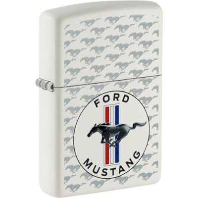 Zippo Briquet Tempête Motif Ford Mustang Cheval Et Barres, Blanc Mat, Impression Color Image, Rechargeable, Réutilisable, Coupe-vent, Coffret Cadeau, Fabriqué Aux États-Unis Zippo Briquet Tempête Motif Ford Mustang Cheval Et Barres, Blanc Mat, Impression Color Image, Rechargeable, Réutilisable, Coupe-vent, Coffret Cadeau, Fabriqué Aux États-Unis
