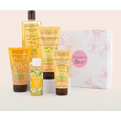 Evoluderm Coffret Cadeau Bain Femme Soins Corps & Cheveux Monoï de Tahiti 5 Produits Végan Box FLOWER Idée Cadeau Coffret Cadeau Noël – Anniversaire Fête des Mères Evoluderm Coffret Cadeau Bain Femme Soins Corps & Cheveux Monoï de Tahiti 5 Produits Végan Box FLOWER Idée Cadeau Coffret Cadeau Noël – Anniversaire Fête des Mères