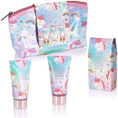 BRUBAKER Cosmetics Coffret de bain & douche Fleur de cerisier 4 Pièces Trousse à maquillage Licorne incl. Idée cadeau Femme & Fille BRUBAKER Cosmetics Coffret de bain & douche Fleur de cerisier 4 Pièces Trousse à maquillage Licorne incl. Idée cadeau Femme & Fille